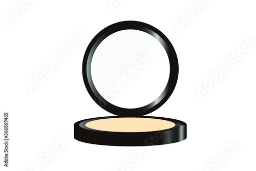 かわいいコンパクト型ファンデーションのイラスト