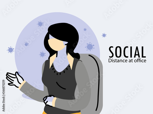 secretary worker using face mask during pandemic