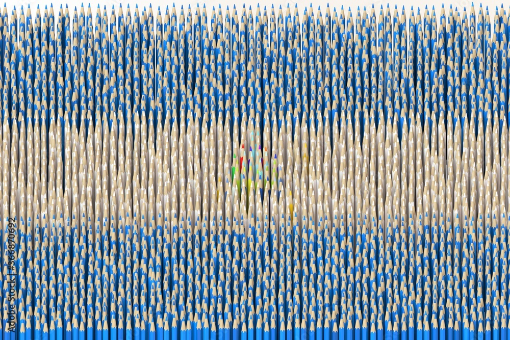 Flag of Nicaragua made with color pencils. Art related conceptual 3D rendering Flag of Nicaragua made with color pencils. Art related conceptual 3D rendering