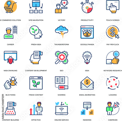 Seo and Marketing Vector Icons 34
