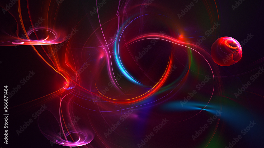 3D rendering abstract multicolor fractal light background 3D rendering abstract multicolor fractal light background