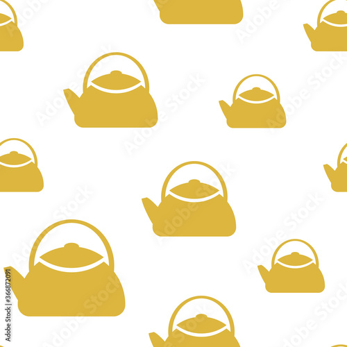 Seamless pattern of the kettle , the teapot . Hand-drawn background