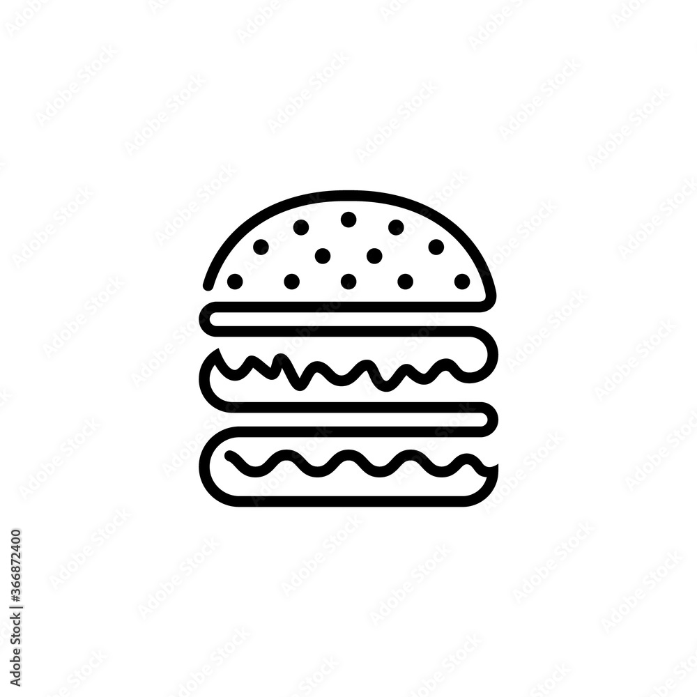 Hamburger vector linear icon. Hamburger vector linear icon.