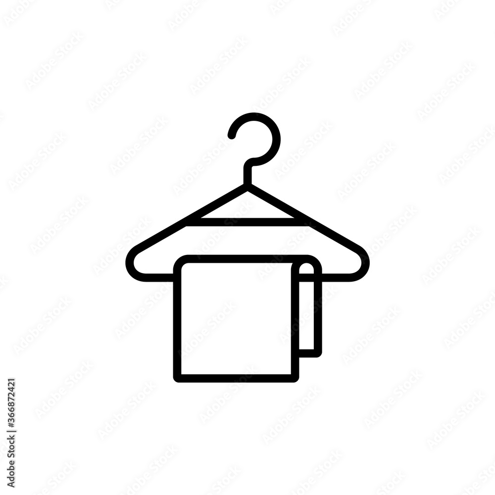 Clothes hanger vector linear icon. Clothes hanger vector linear icon.