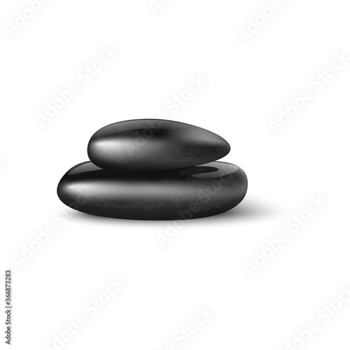 SPA relaxation stone massage symbol realistic vector illustration isolated.