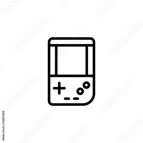 Portable retro game console vector icon in black line style icon, style isolated on white background