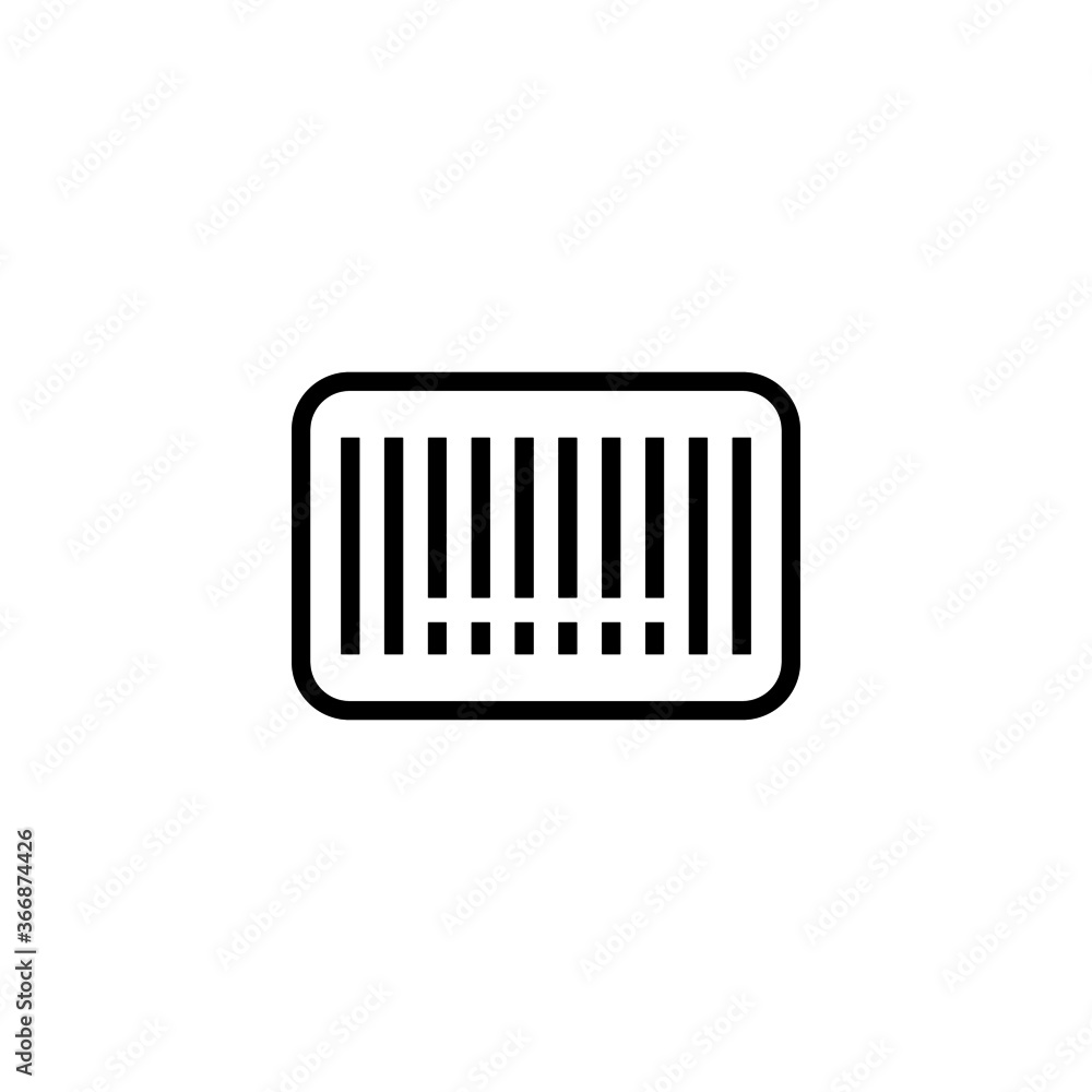 Barcode icon in black line style icon, style isolated on white background Barcode icon in black line style icon, style isolated on white background