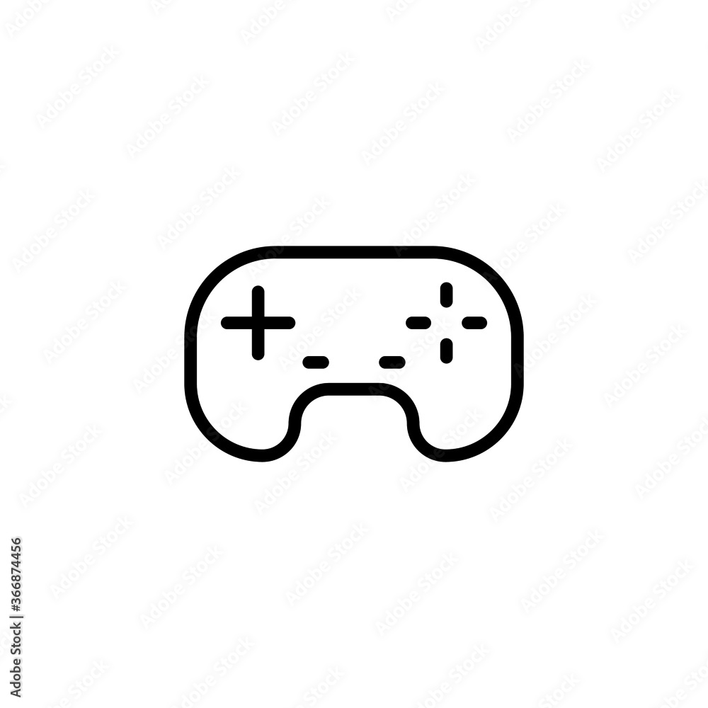 Wireless game controller icon  in black line style icon, style isolated on white background