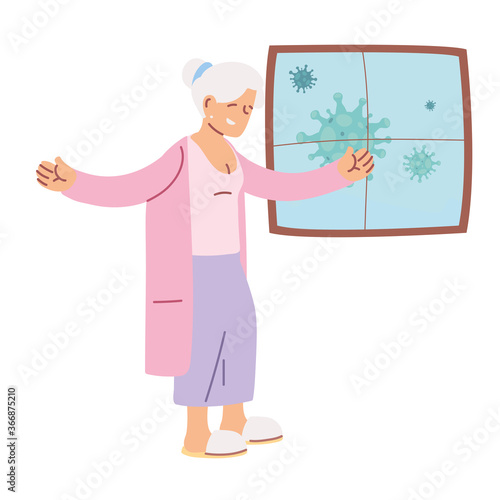 elderly grandmother at home to prevent covid