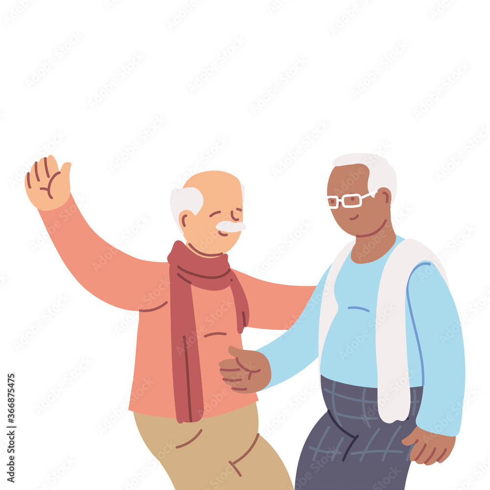 cartoon elderly grandparents smiling and sharing cartoon elderly grandparents smiling and sharing
