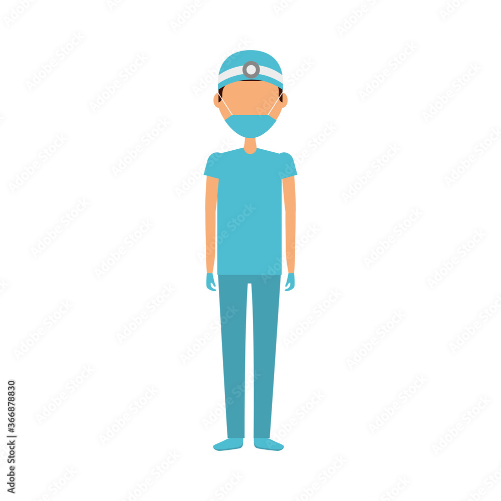 surgeon doctor wearing medical mask character surgeon doctor wearing medical mask character