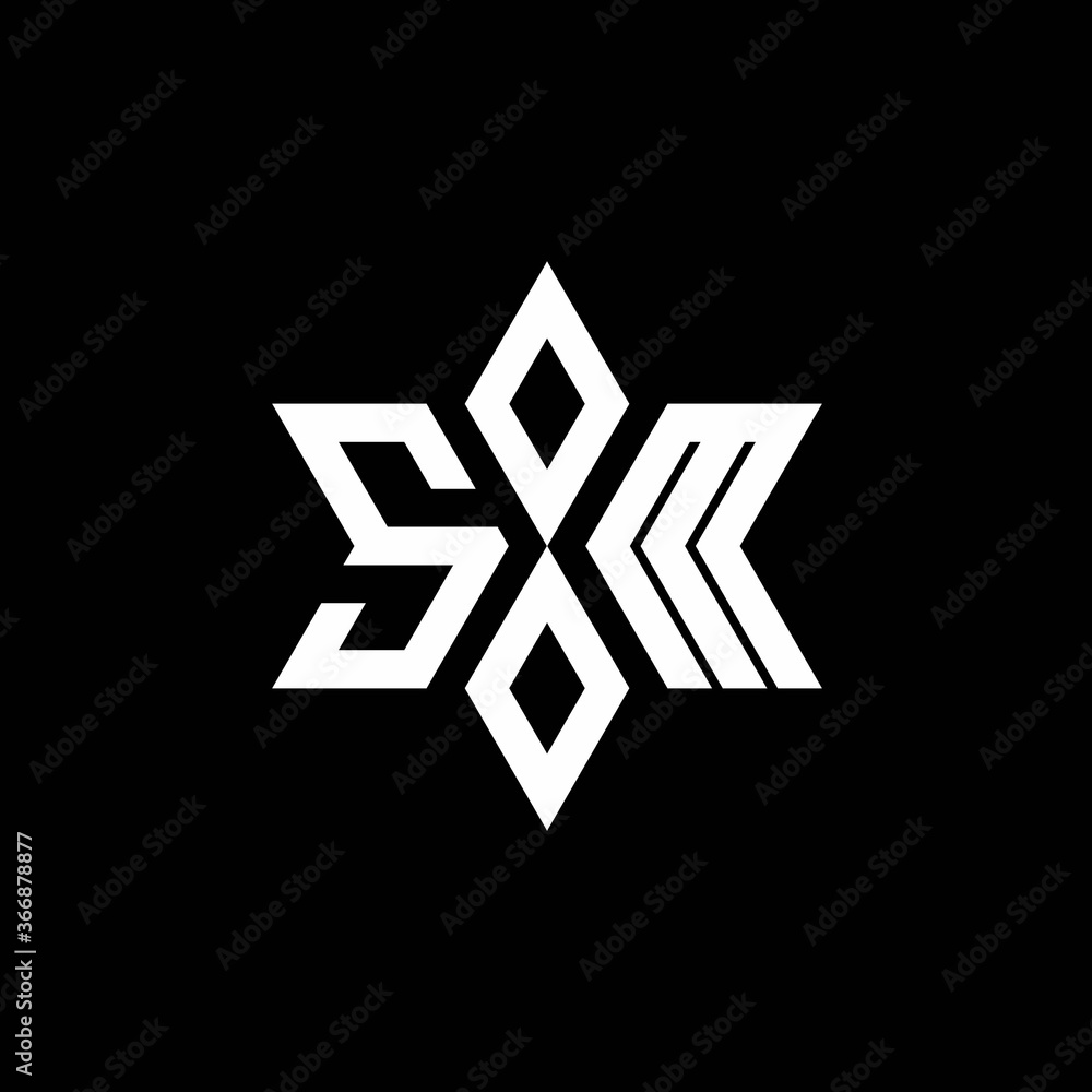 Obraz premium SM monogram logo with star shape and luxury style