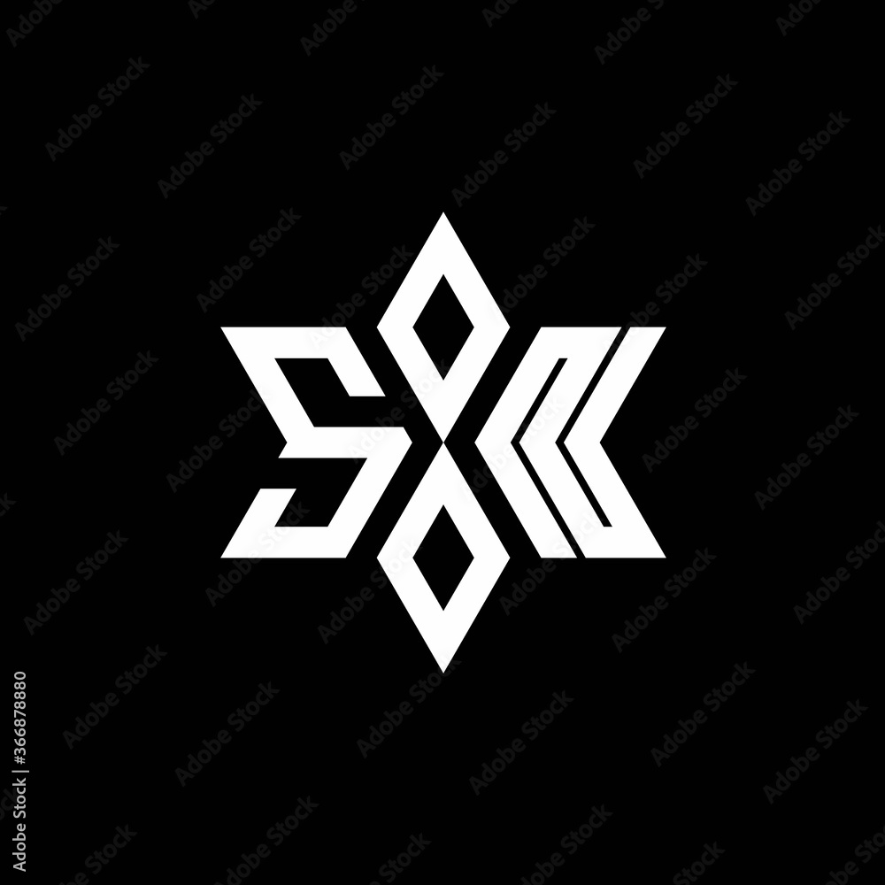 Obraz premium SN monogram logo with star shape and luxury style