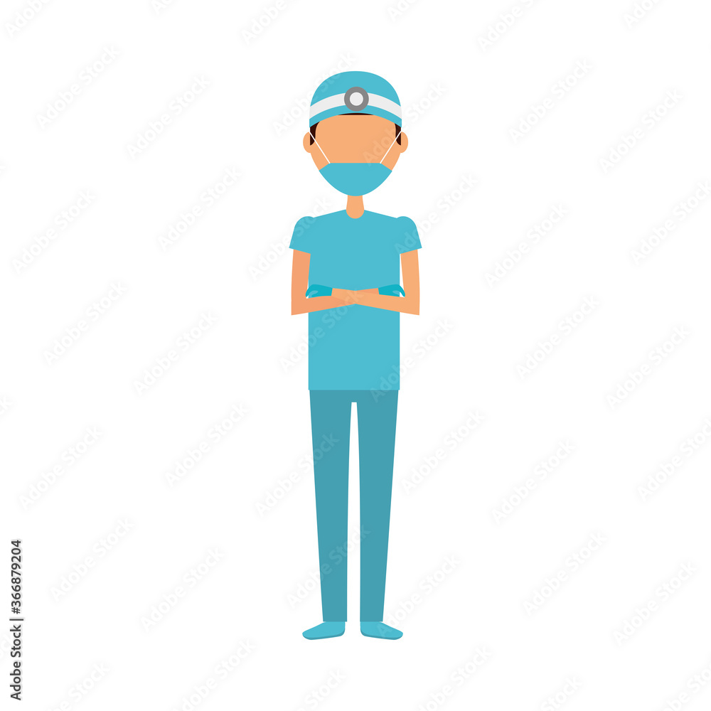surgeon doctor wearing medical mask character surgeon doctor wearing medical mask character