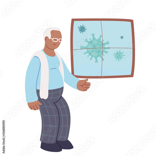elderly grandfather at home to prevent covid