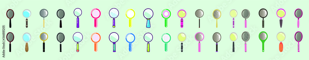a set of magnifying glass vector illustration isolated on tosca background a set of magnifying glass vector illustration isolated on tosca background