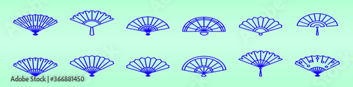 vector set spanish fan vector illustration isolated on tosca background