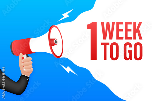 One week to go offer. Calendar icon. Vector stock illustration.