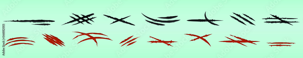 a set of claw scratch mark isolated vector illustration on tosca background a set of claw scratch mark isolated vector illustration on tosca background