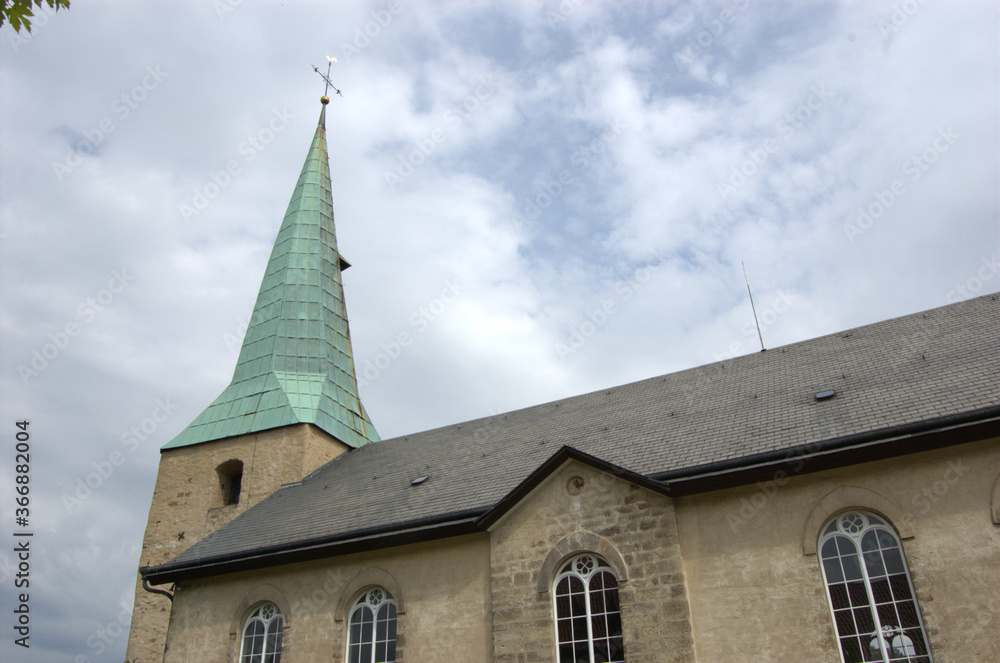 The evangelical church in Kalletal-Luedenhausen, Germany The evangelical church in Kalletal-Luedenhausen, Germany