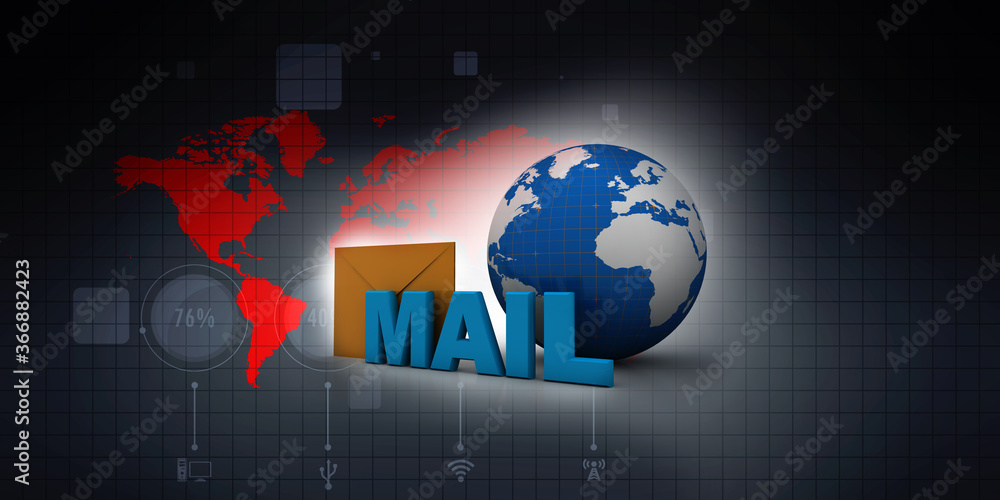 Fototapeta premium 3d rendering Envelope with e mail 