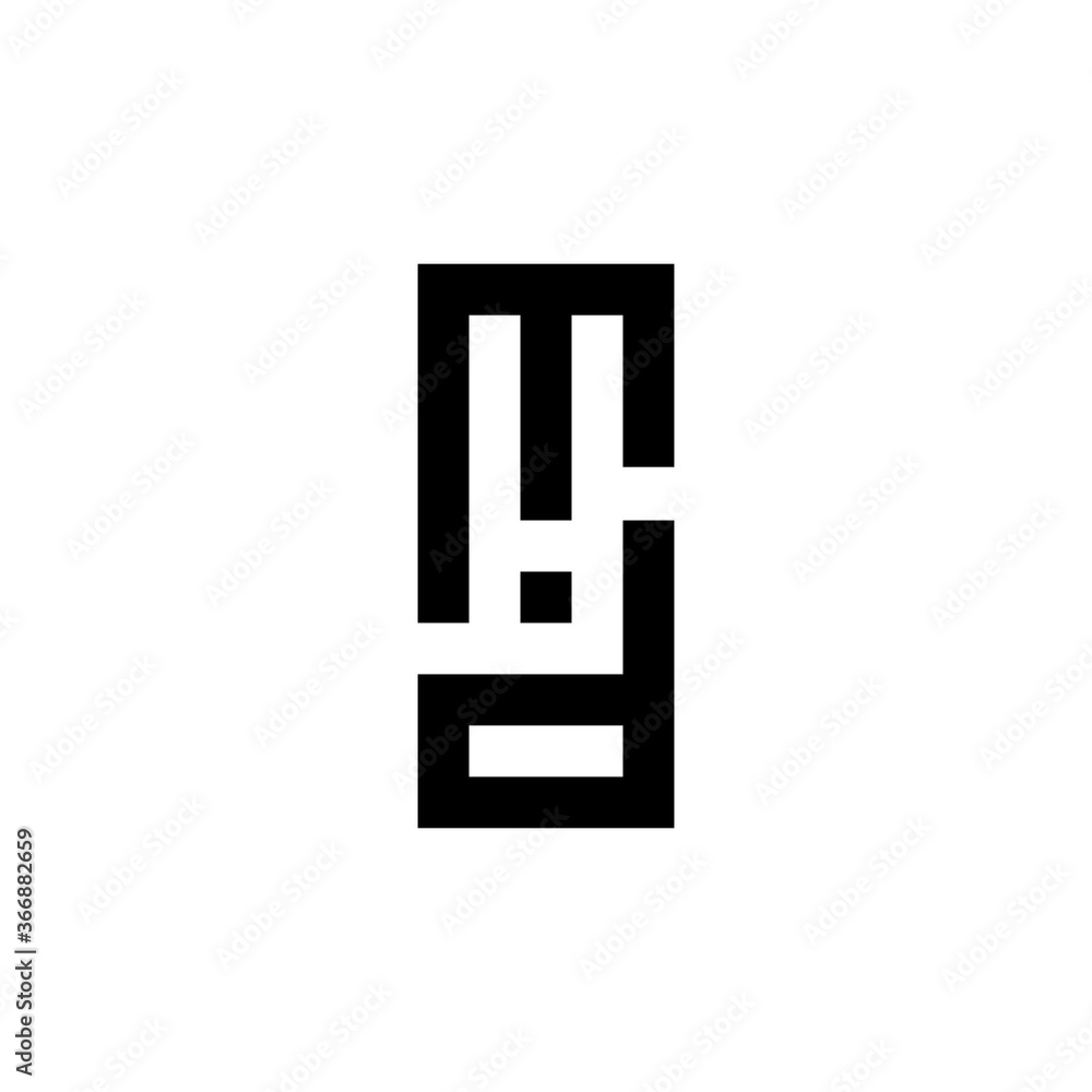 M D Letter Monogram Logo