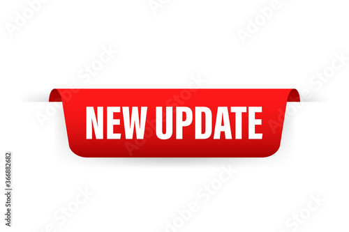 New update Red ribbon, Label Icon Vector Design. Vector illustration.