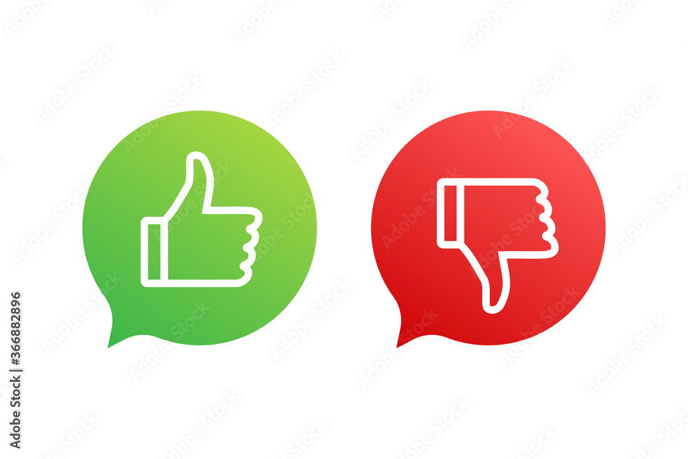Flat green button on red background. Ok sign. Trumb up, great design for any purposes. Social media concept. Vector stock illustration. Flat green button on red background. Ok sign. Trumb up, great design for any purposes. Social media concept. Vector stock illustration.