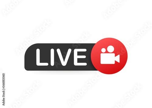 Live streaming logo. Business icon. Stream interface. Vector stock illustration.