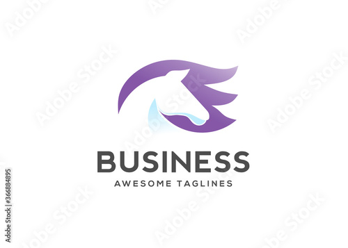 creative horse head modern logo vector illustration