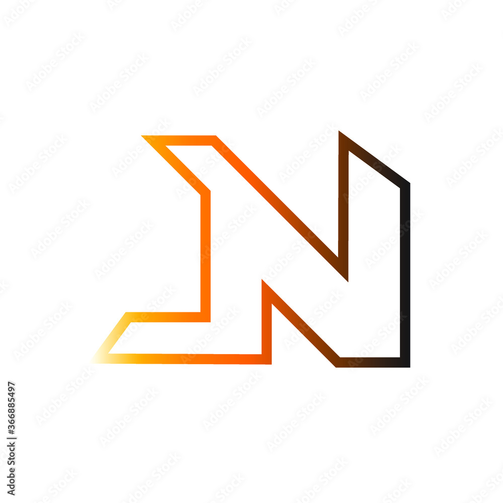 initial biased based vector logo design of letter N with white background initial biased based vector logo design of letter N with white background
