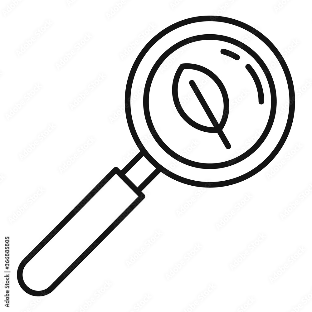Phytotherapy magnifier icon. Outline phytotherapy magnifier vector icon for web design isolated on white background Phytotherapy magnifier icon. Outline phytotherapy magnifier vector icon for web design isolated on white background