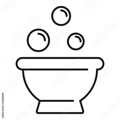 Herbal shower bowl icon. Outline herbal shower bowl vector icon for web design isolated on white background