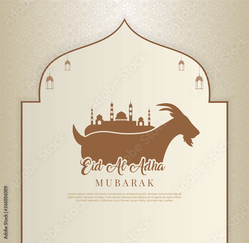 Eid al adha islamic elegant stylish background. Happy Mubarak Islamic festival background