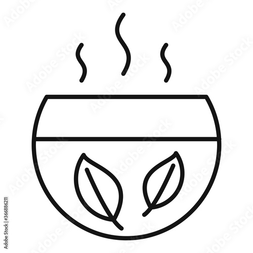 Herbal hot tea icon. Outline herbal hot tea vector icon for web design isolated on white background