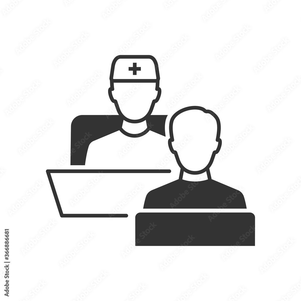 Doctor and patient icon. Vector illustration. Doctor and patient icon. Vector illustration.