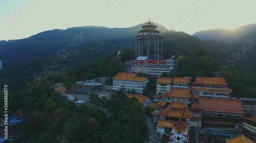 Buddhist temple Kek Lok Si in Penang, Malaysia, Georgetown(aerial photography) photo