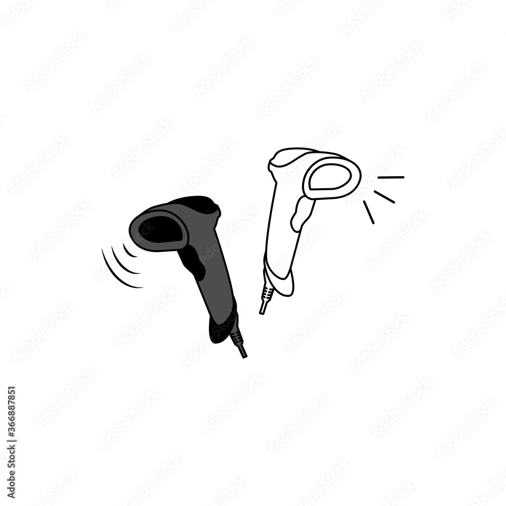 Barcode icons, barcode scanner icons in a trendy flat design Barcode icons, barcode scanner icons in a trendy flat design