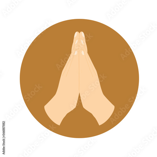 Pay respect flat vector logo