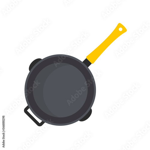 Frying pan flat, kitchen icon, vector illustration isolated on white background