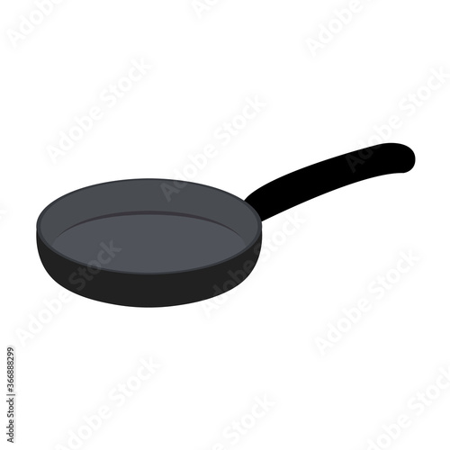 Frying pan flat, kitchen icon, vector illustration isolated on white background