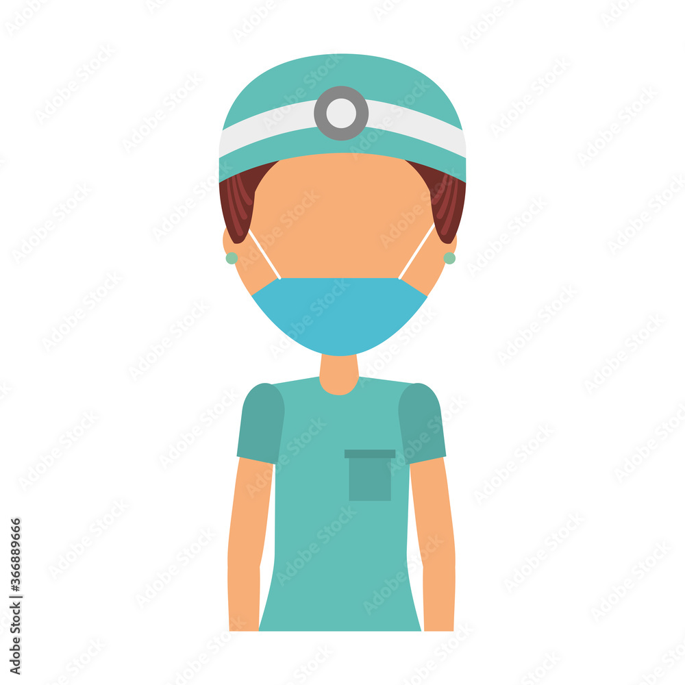 surgeon female doctor wearing medical mask character surgeon female doctor wearing medical mask character