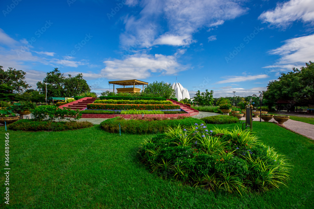Phuttha Utthayan Wat Pa Dong Rai-Udon Thani:June 19,2020, the atmosphere inside a religious tourist site(Santi Wanaram Temple),a large lotus flower in the middle of the pool and a history in thailand. Phuttha Utthayan Wat Pa Dong Rai-Udon Thani:June 19,2020, the atmosphere inside a religious tourist site(Santi Wanaram Temple),a large lotus flower in the middle of the pool and a history in thailand.