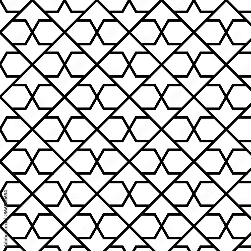 Naklejka premium seamless geometrical ornamental illustration. abstract indian architecture pattern.