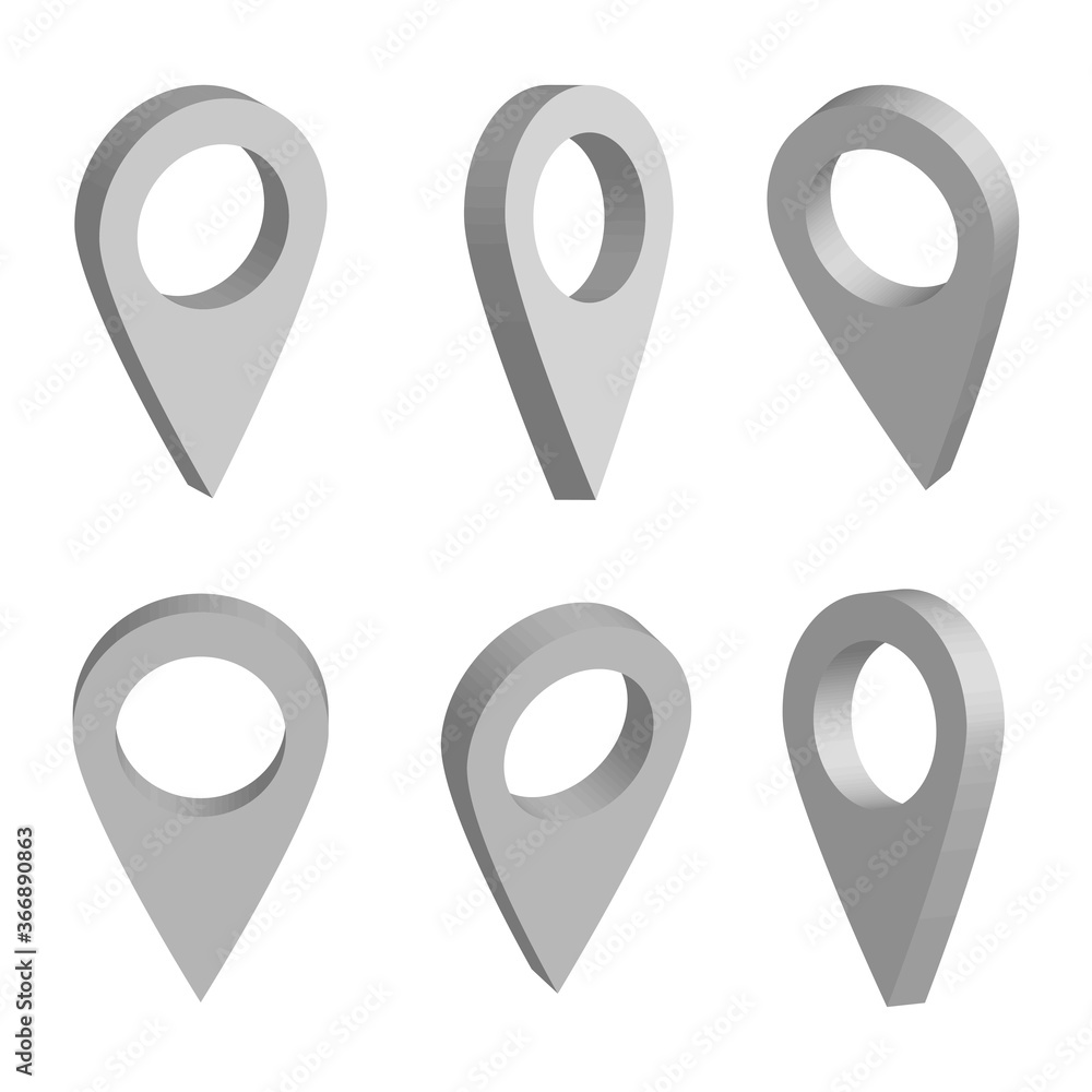 Set of realistic location buttons. Vector. Set of realistic location buttons. Vector.