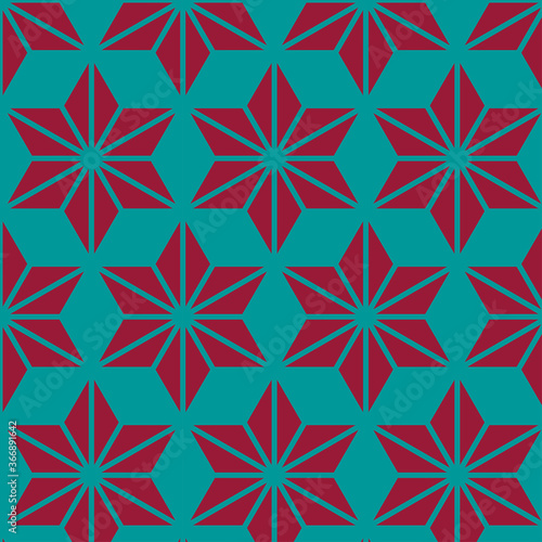 seamless abstract geomatric indian hexagonal floral pattern. beautiful illustration.