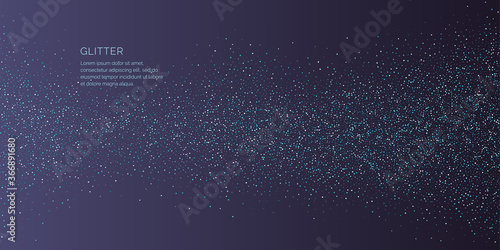 Vector illustration of a magic wave with shining particles of glitter on a dark background. photo
