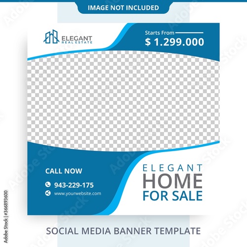 Editable Home House For Sale Real Estate Banner Mockup Template Promotions