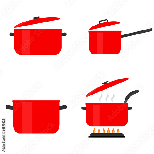 Pan flat, kitchen icon, vector illustration isolated on white background