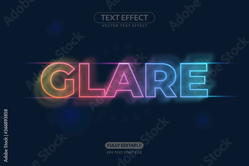 Editable Glare Light Text Effect